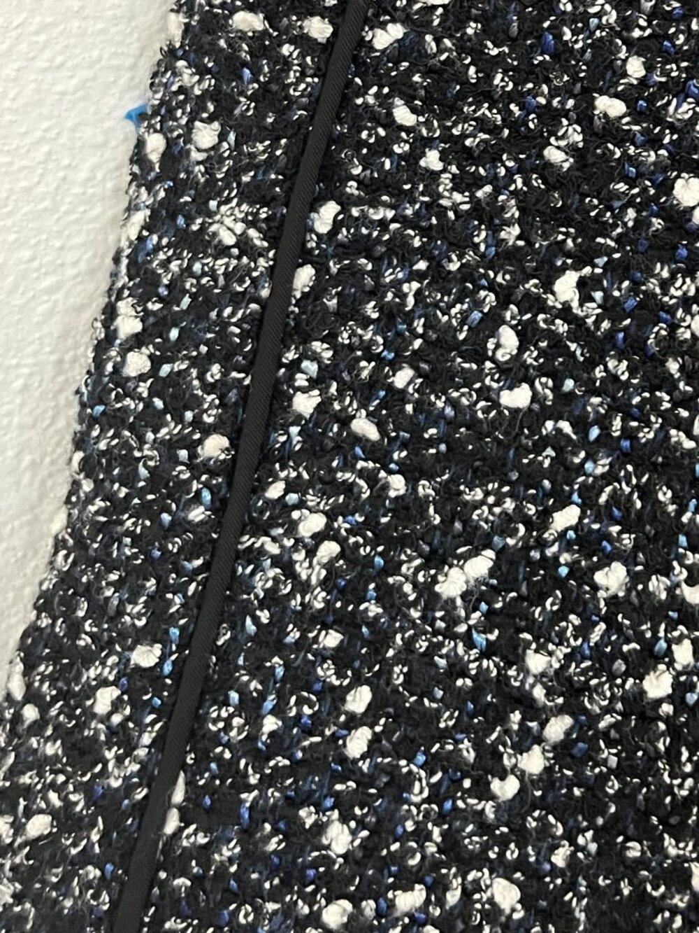 Lafayette 148 New York 3/4 Sleeve Jacket in Black, Blue Boucle, Size 6 - Picture 7 of 14